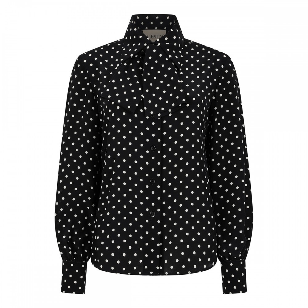 Polka dots silk shirt