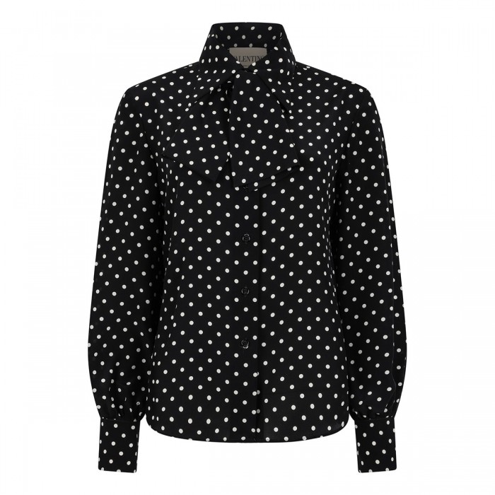 Polka dots silk shirt