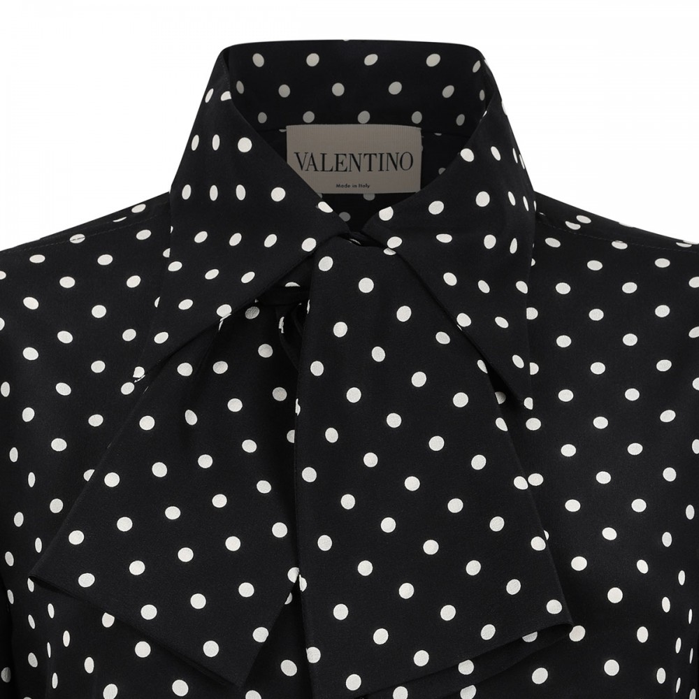 Polka dots silk shirt