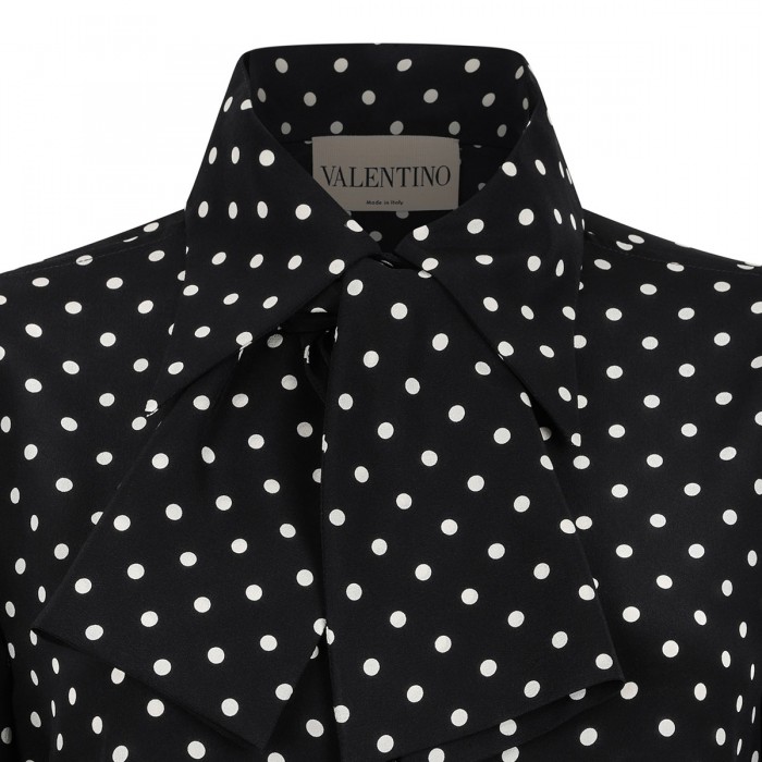 Polka dots silk shirt