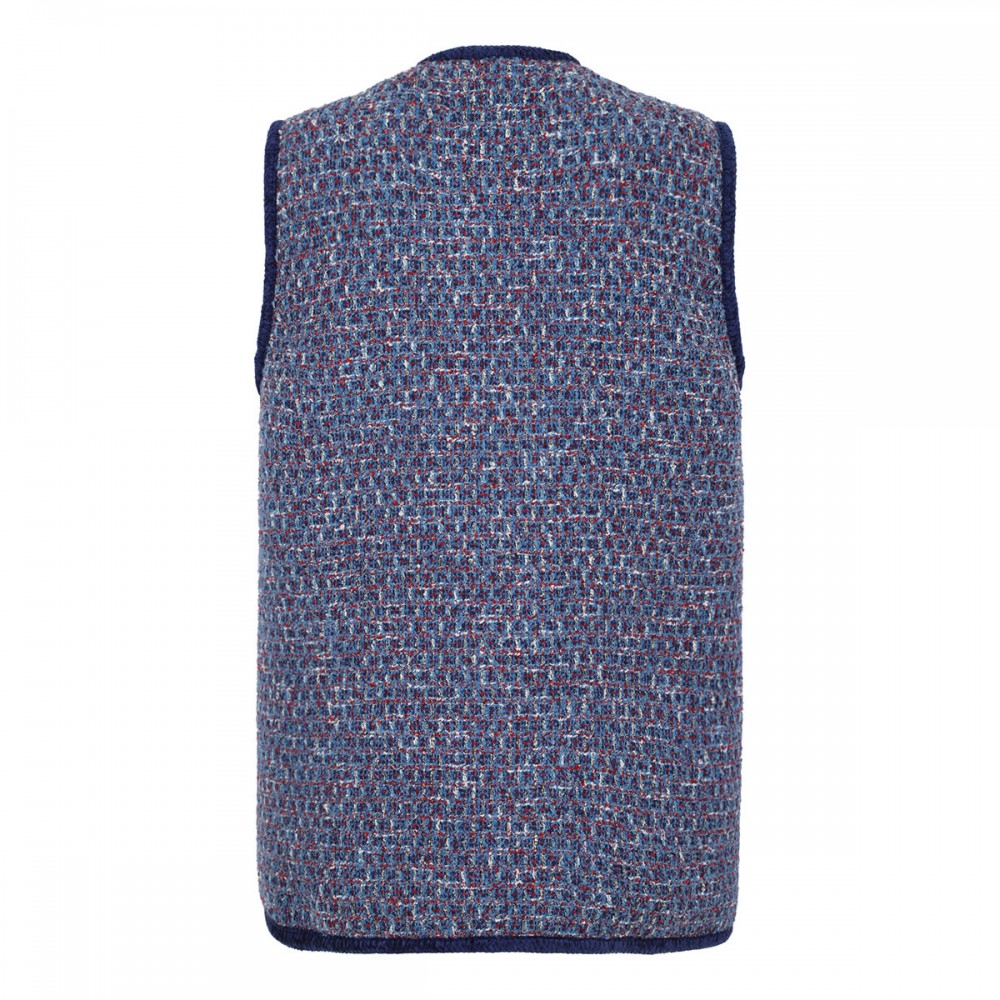 Blue tweed vest