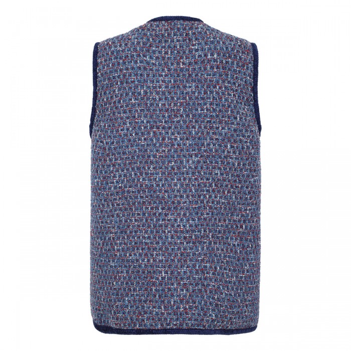 Blue tweed vest