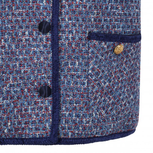 Blue tweed vest 2