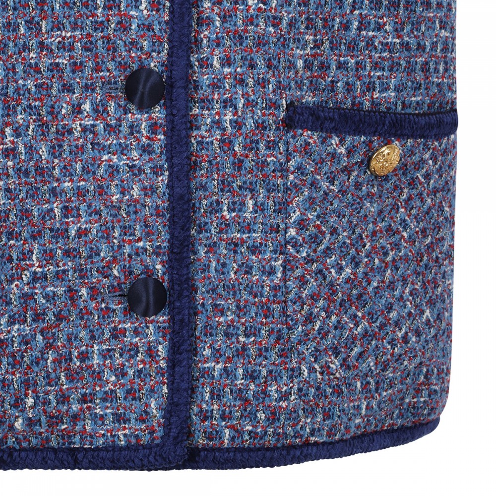 Blue tweed vest