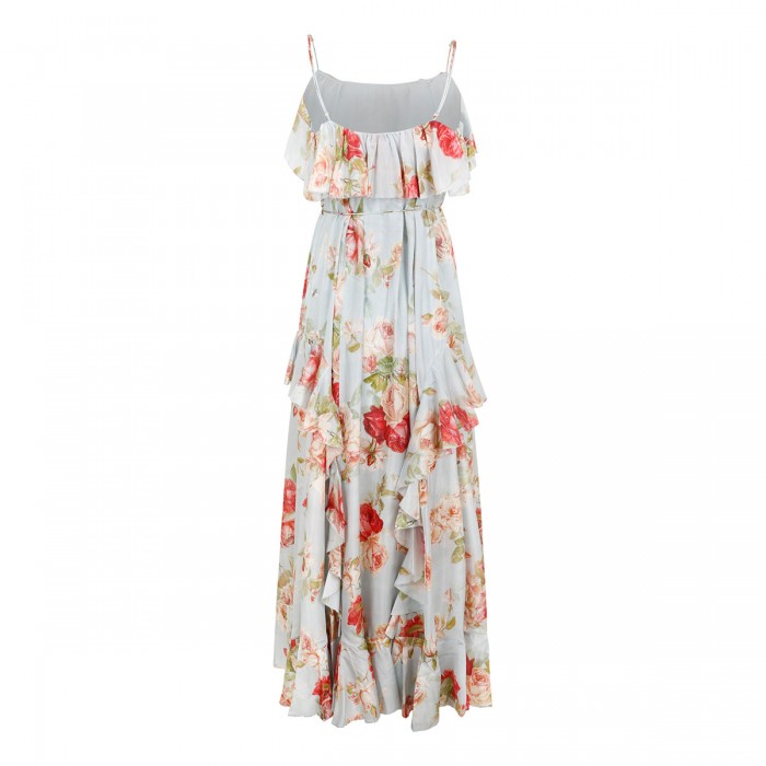 Roselight frill maxi dress