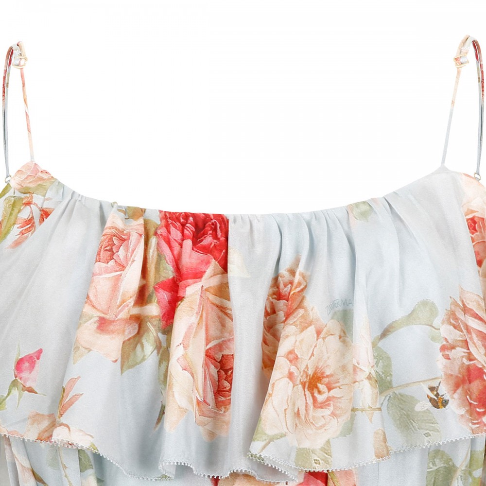Roselight frill maxi dress