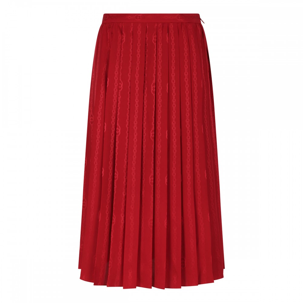 Interlocking G chain silk skirt
