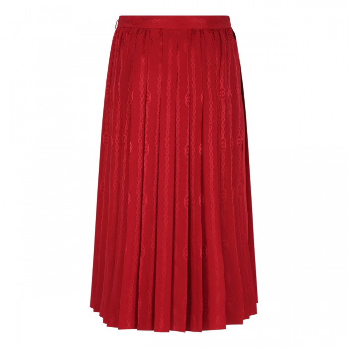 Interlocking G chain silk skirt