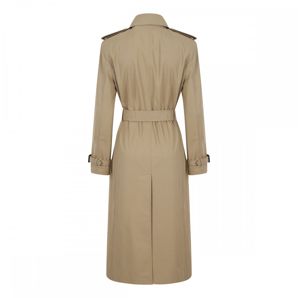 Beige compact twill trench coat