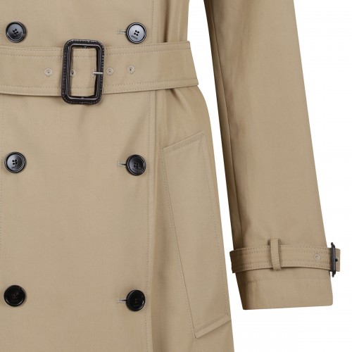 Beige compact twill trench... 2