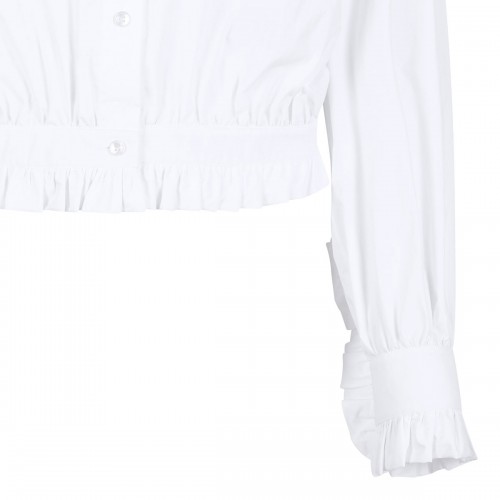 Ruched cotton blend blouse 2
