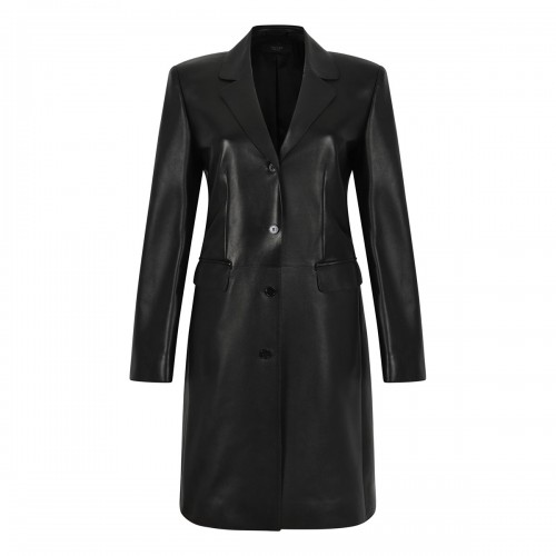Black soft leather coat