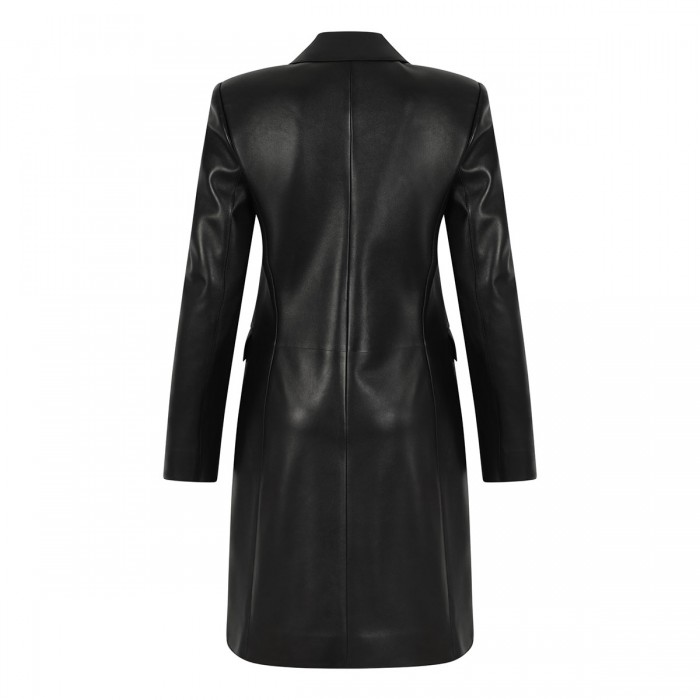 Black soft leather coat