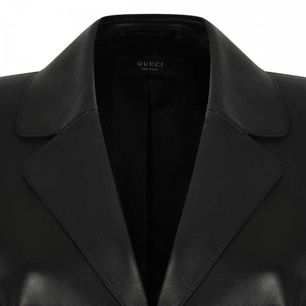 Black soft leather coat