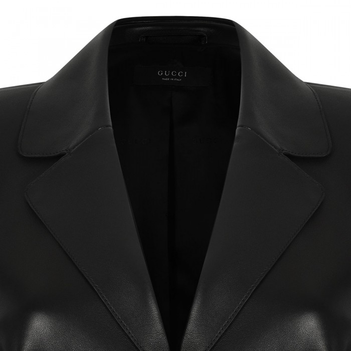 Black soft leather coat