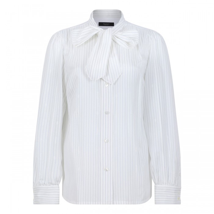 Pinstripe silk shirt