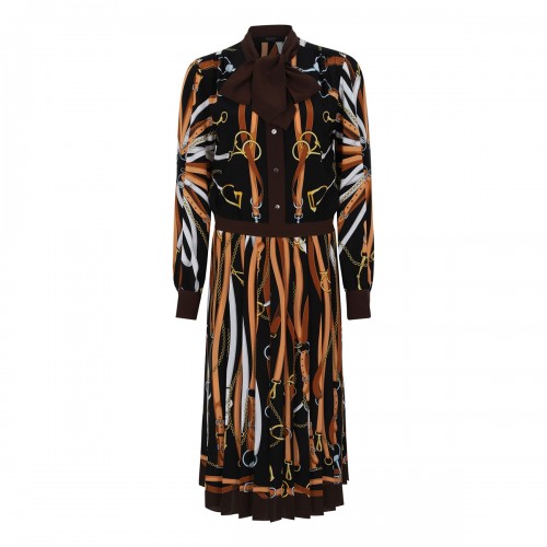 Printed silk chemisier
