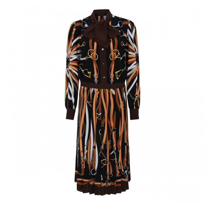 Printed silk chemisier