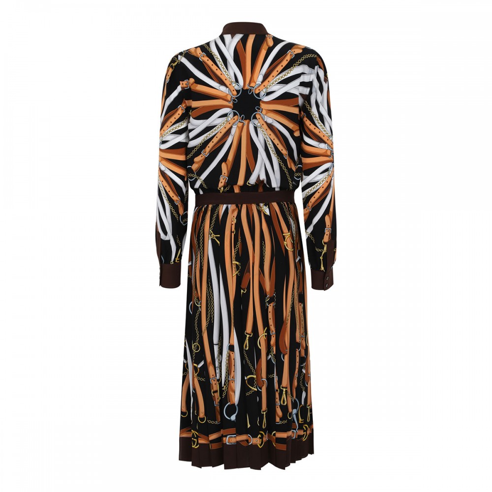 Printed silk chemisier