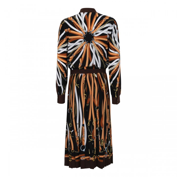 Printed silk chemisier