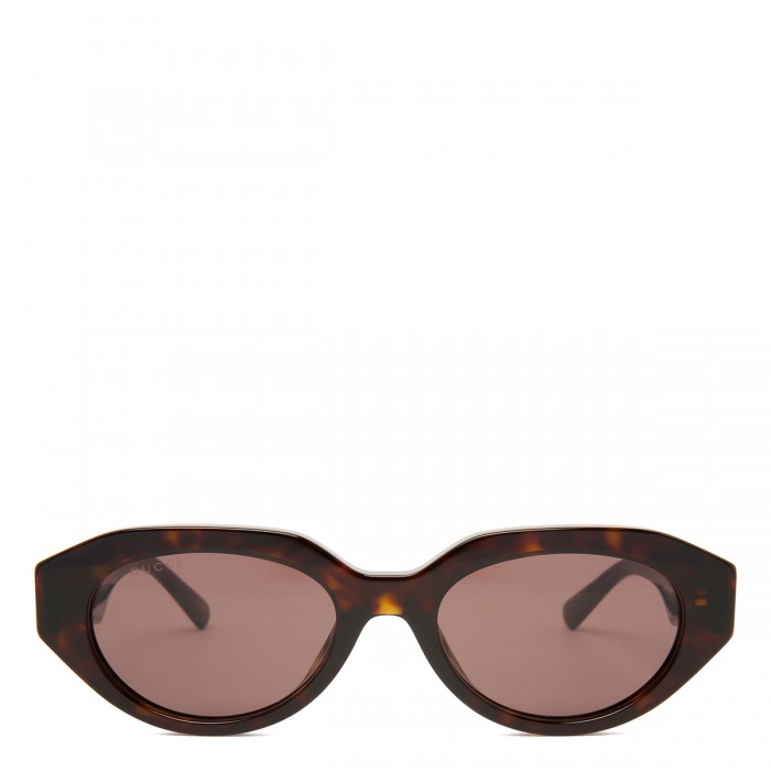 Brown tortoiseshell oval sunglasses