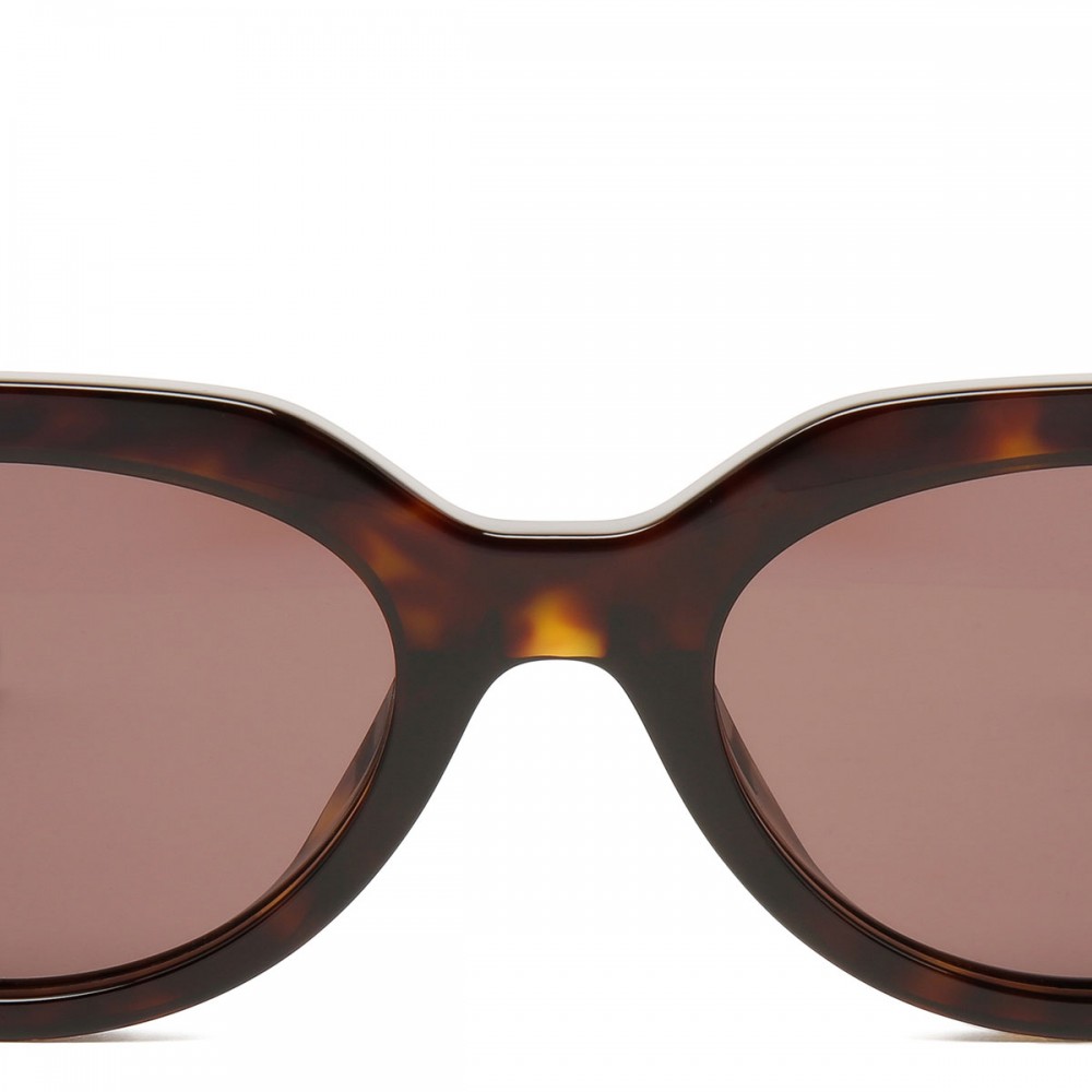 Brown tortoiseshell oval sunglasses