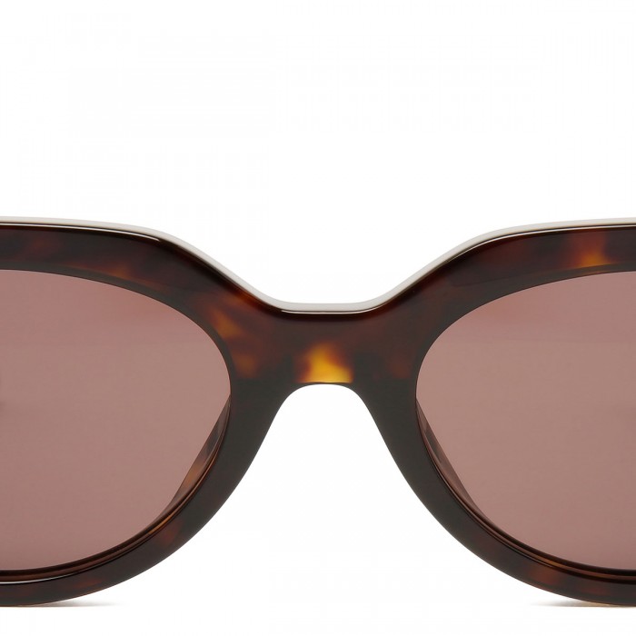 Brown tortoiseshell oval sunglasses