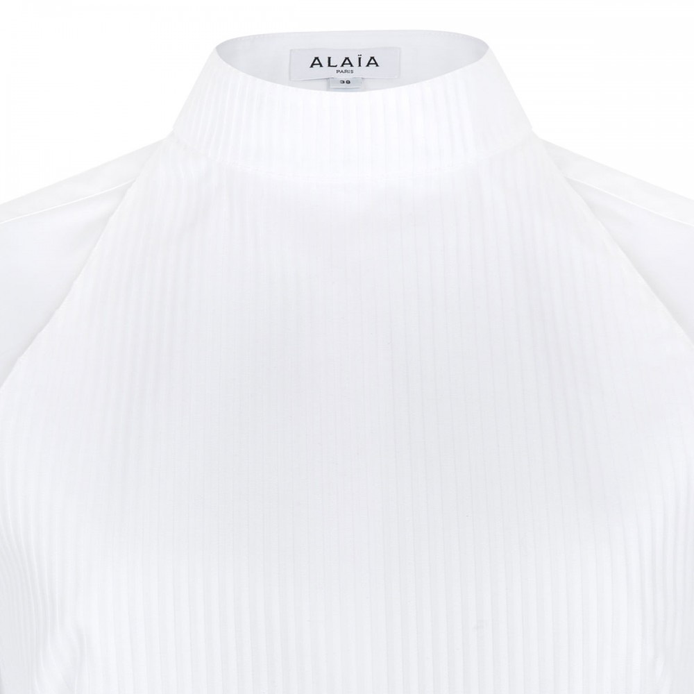 Plastron cotton poplin shirt