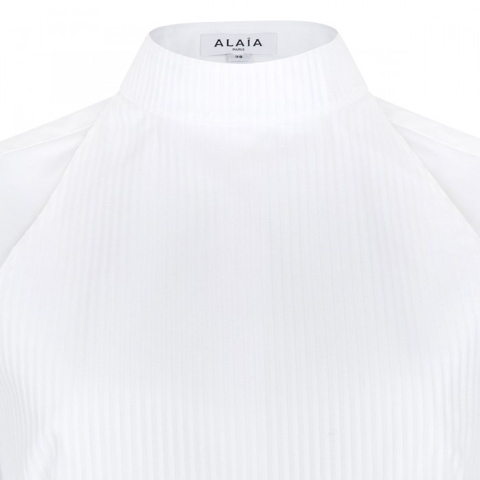 Plastron cotton poplin shirt