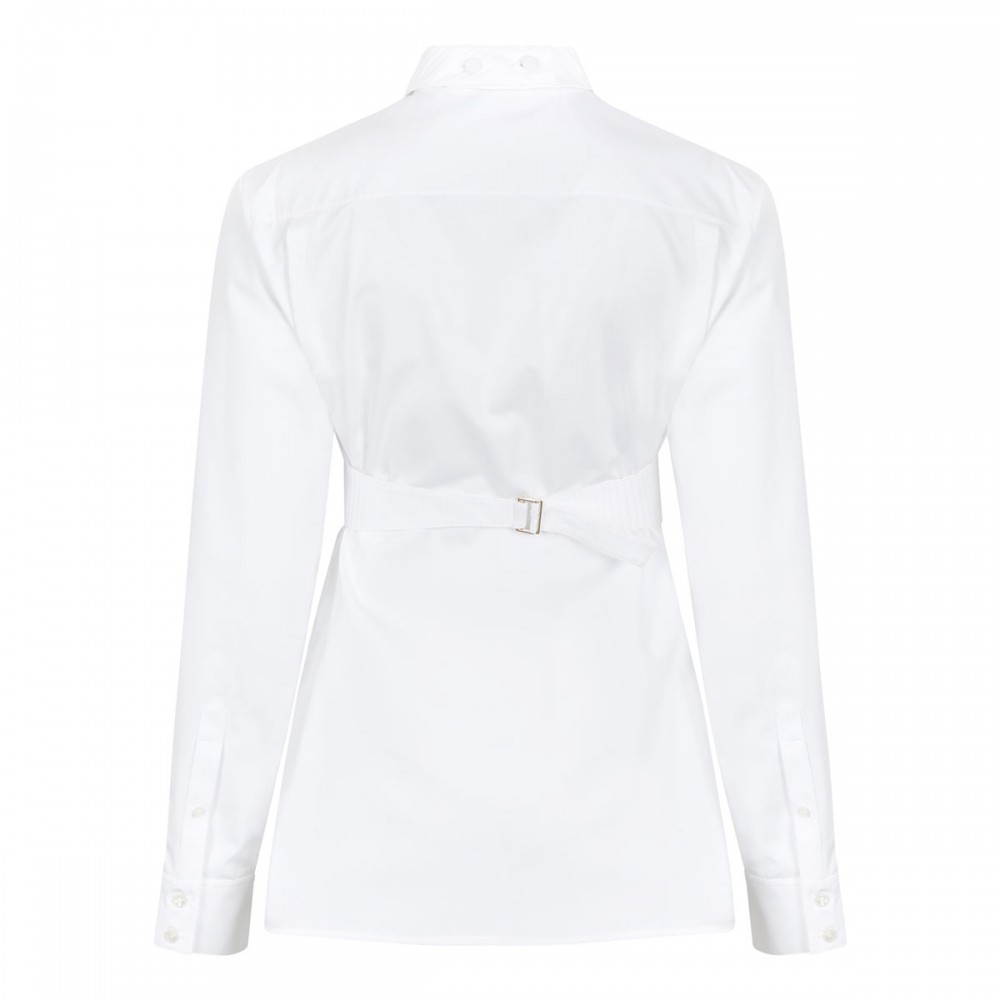 Plastron cotton poplin shirt