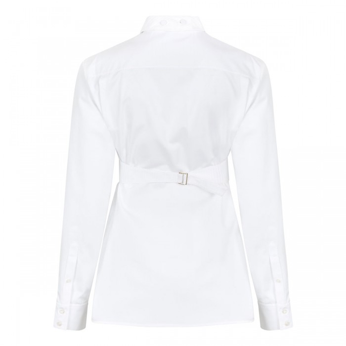 Plastron cotton poplin shirt