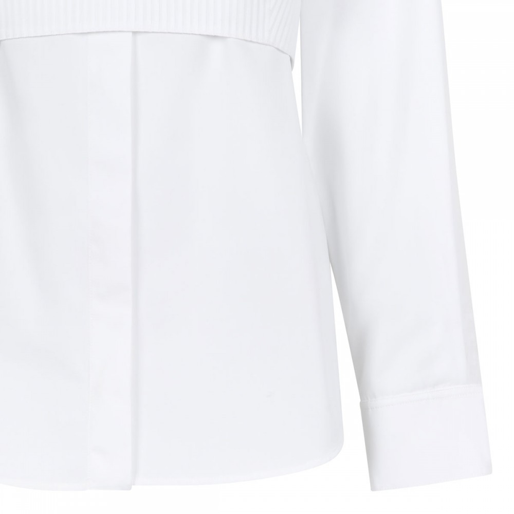 Plastron cotton poplin shirt