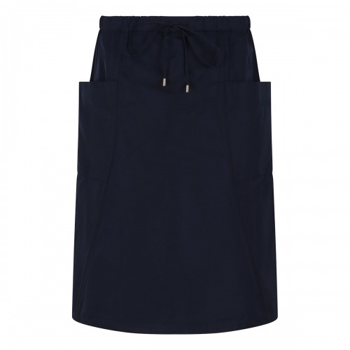 Navy blue silk-blend skirt