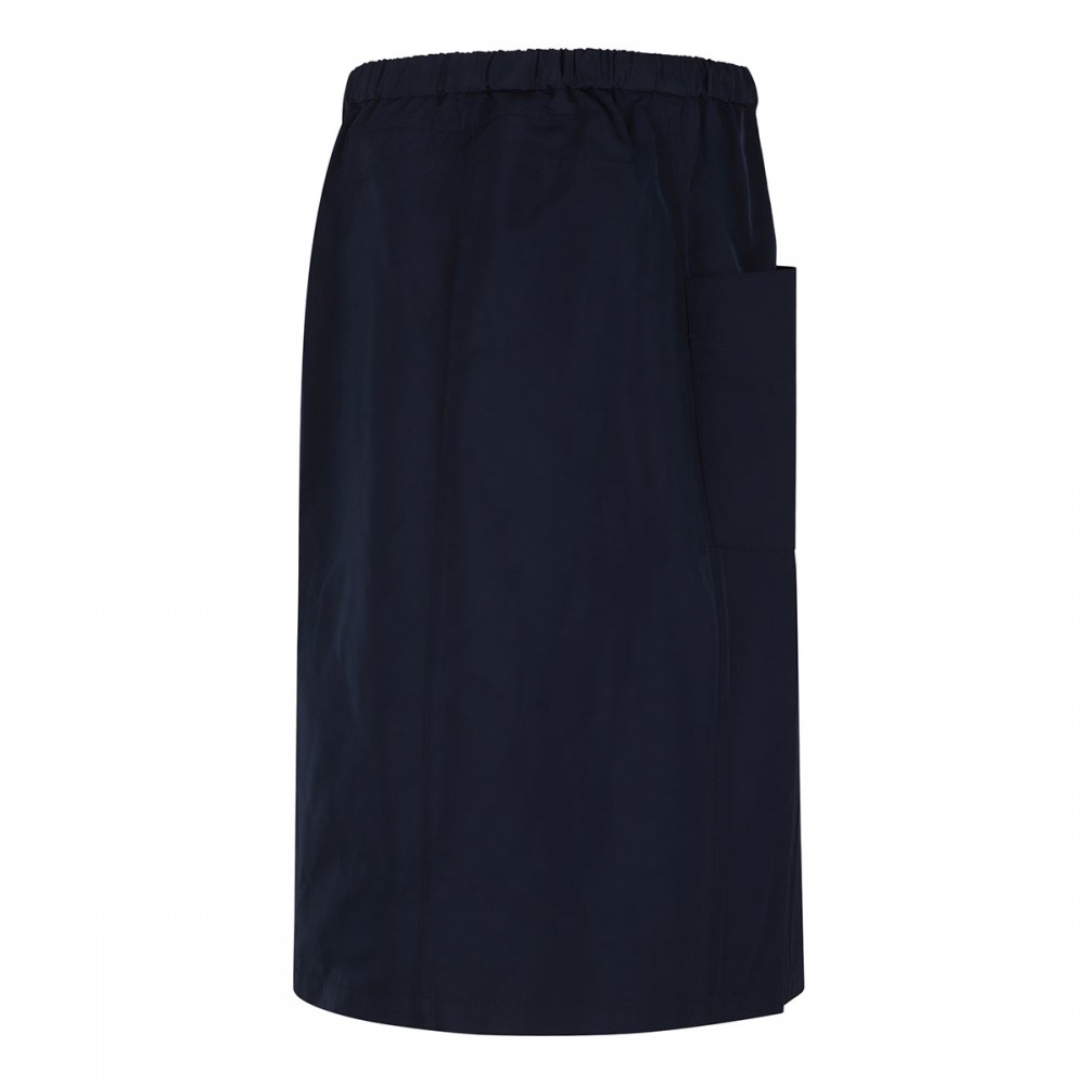 Navy blue silk-blend skirt