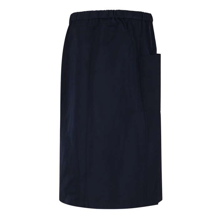 Navy blue silk-blend skirt