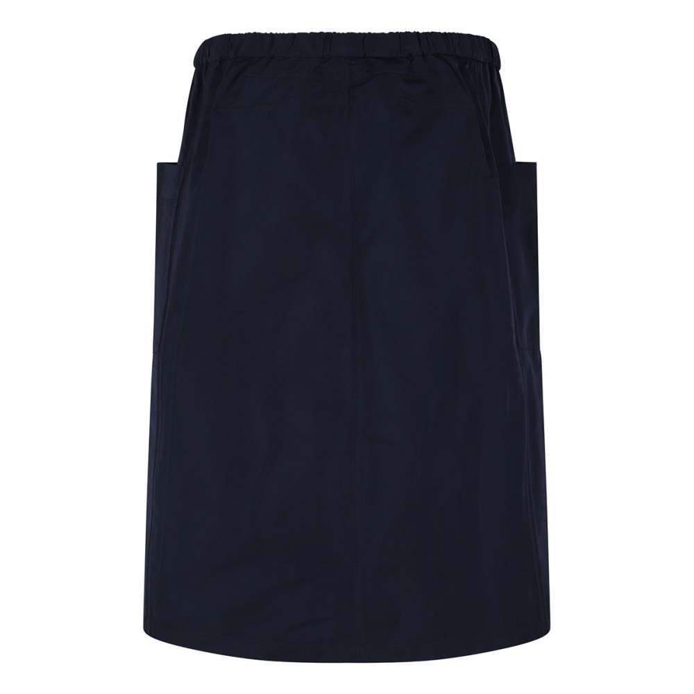 Navy blue silk-blend skirt