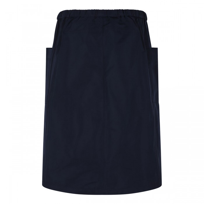 Navy blue silk-blend skirt