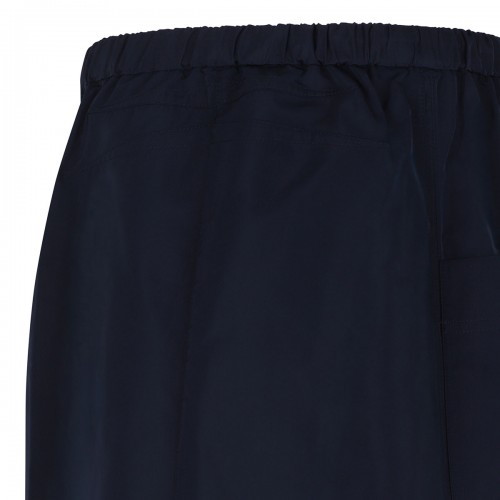 Navy blue silk-blend skirt 2