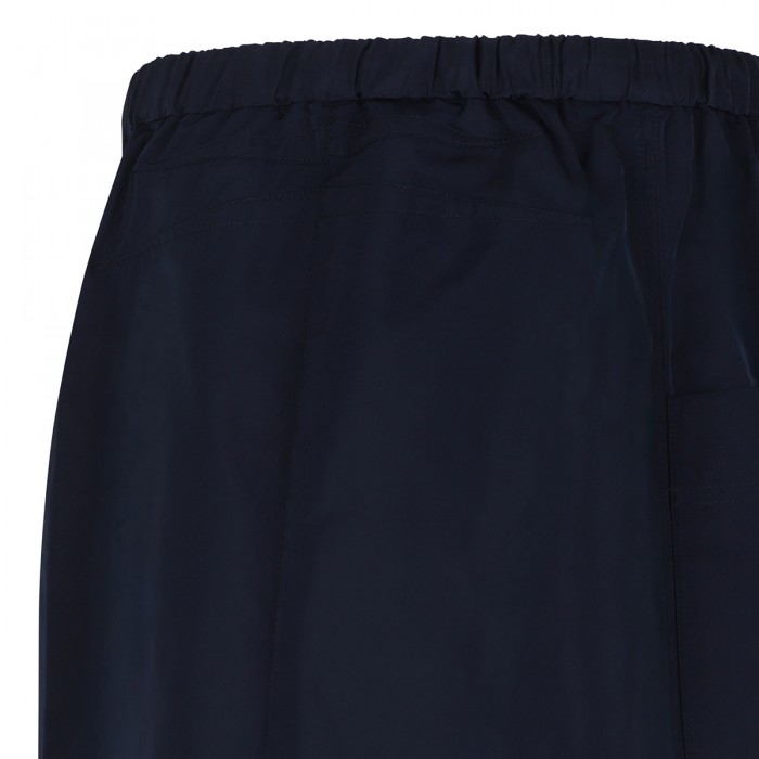 Navy blue silk-blend skirt