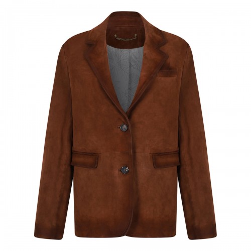 Waxed suede leather jacket