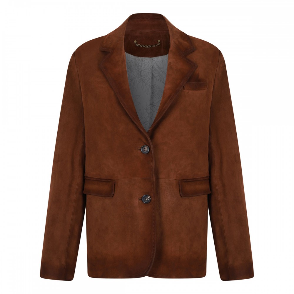 Waxed suede leather jacket