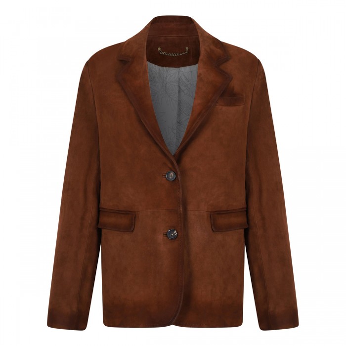 Waxed suede leather jacket