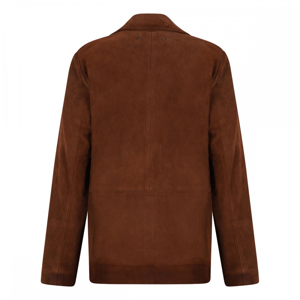 Waxed suede leather jacket