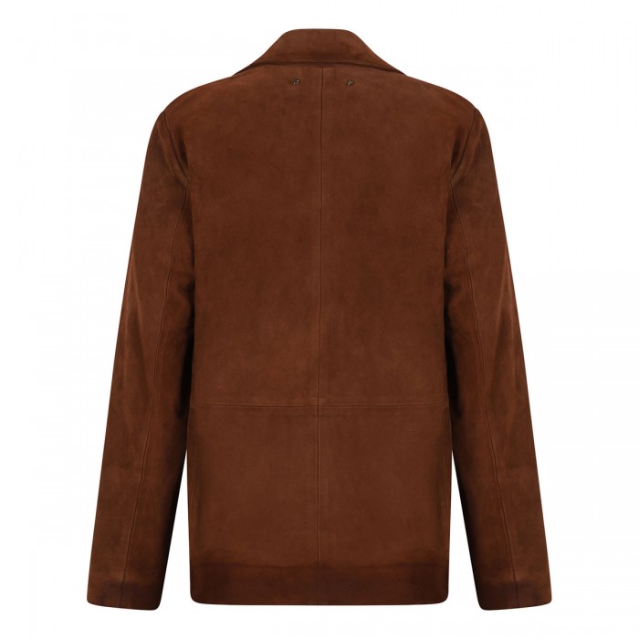 Waxed suede leather jacket