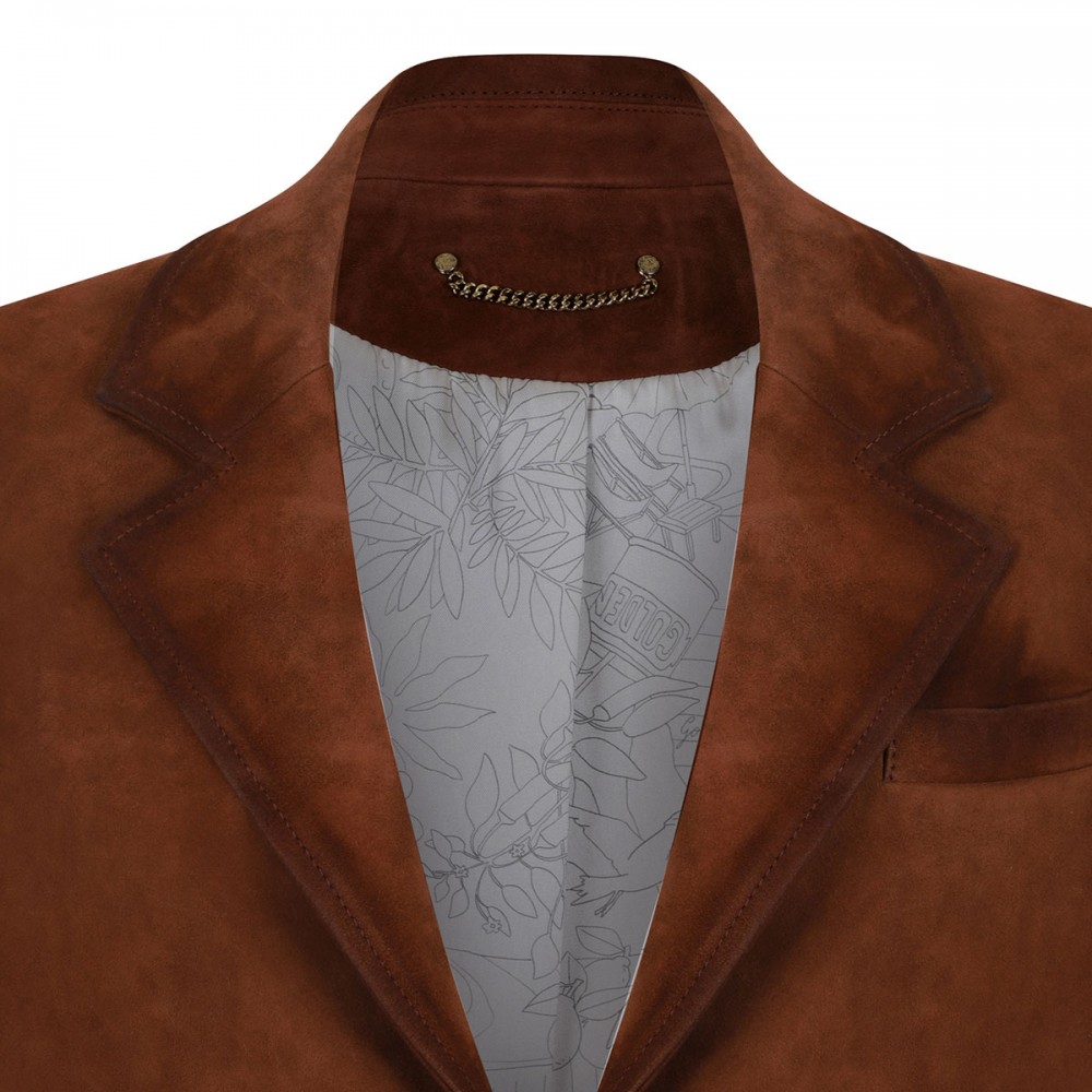 Waxed suede leather jacket