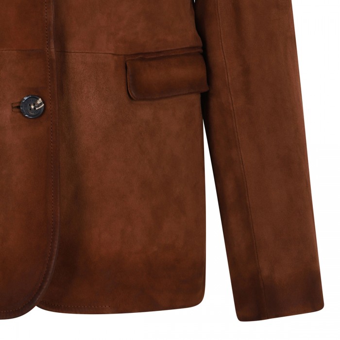Waxed suede leather jacket