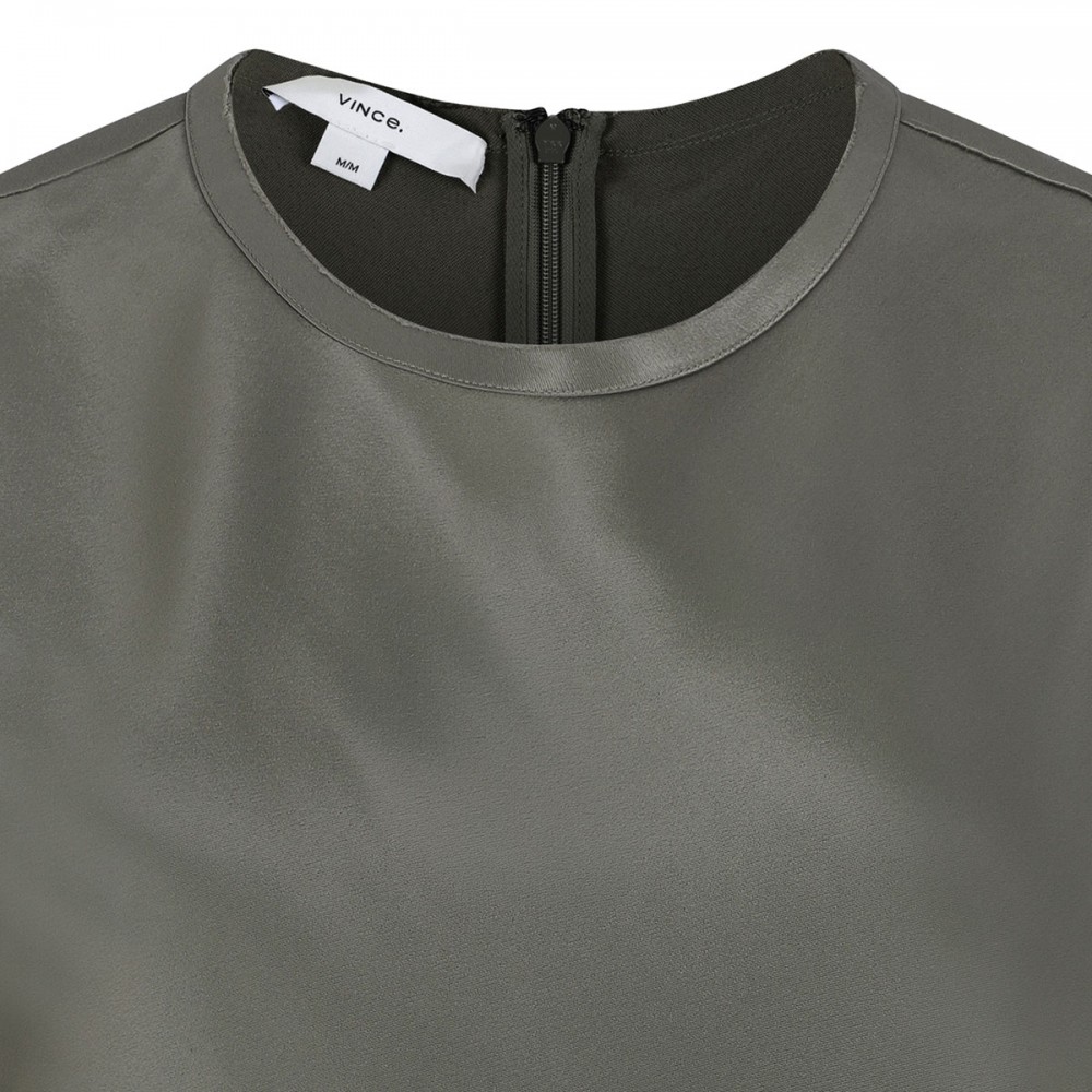 Bias crew neck top