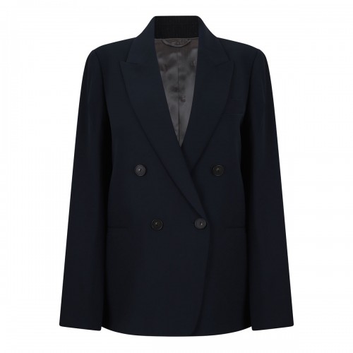 Crepe double-breasted blazer