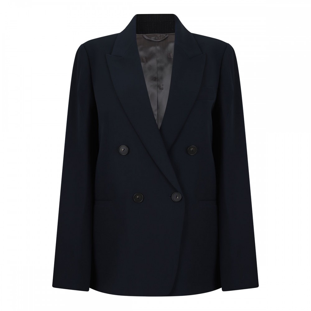 Crepe double-breasted blazer