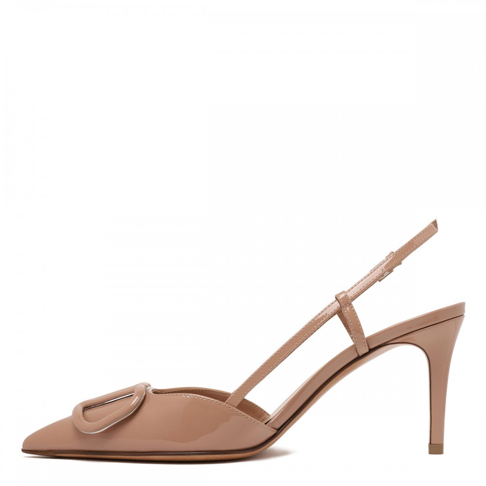 VLogo 80 patent slingback pumps